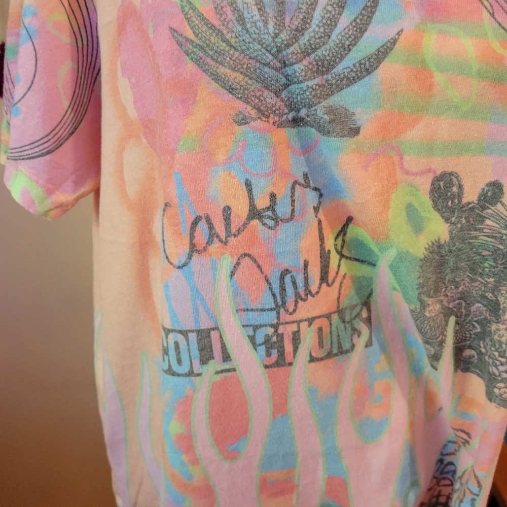 Urban Outfitters Cactus Gardens Flame Soft Tee, Pink, Orange, Boxy, NWOT, Large - Picture 5 of 14